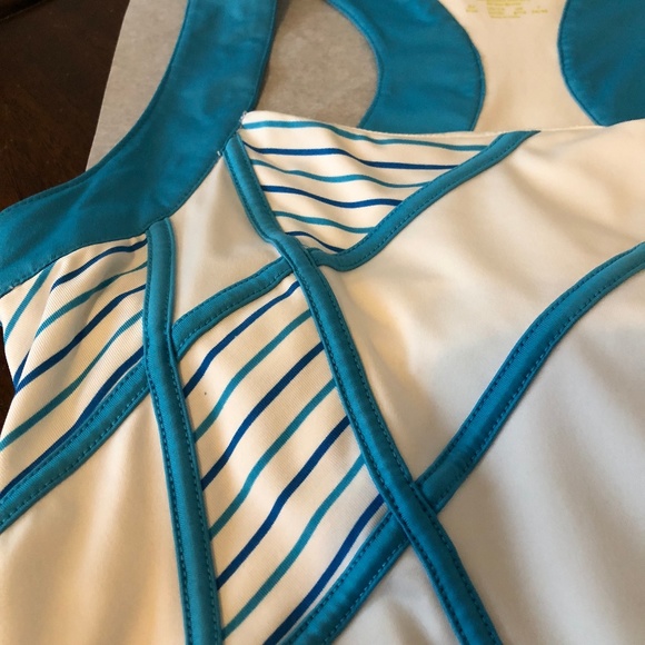 PURE LIME TENNIS DRESS WHITE & TURQUOISE sz S 4/6 - Picture 8 of 8
